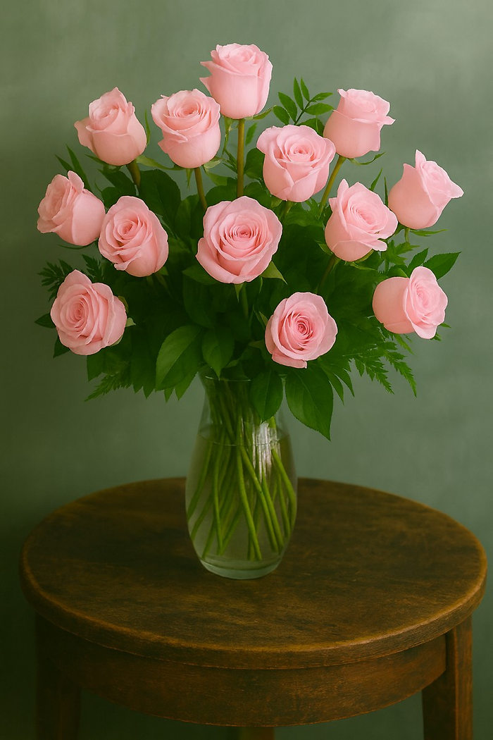 A Dozen Pink Roses