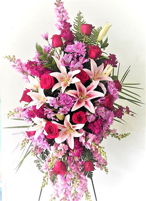 Stargazer and Rose Expressions Standing Spray