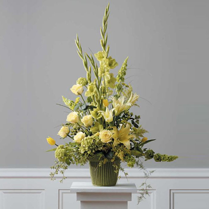 Mixed Yellow Basket Arrangement